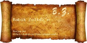 Babik Zoltán névjegykártya